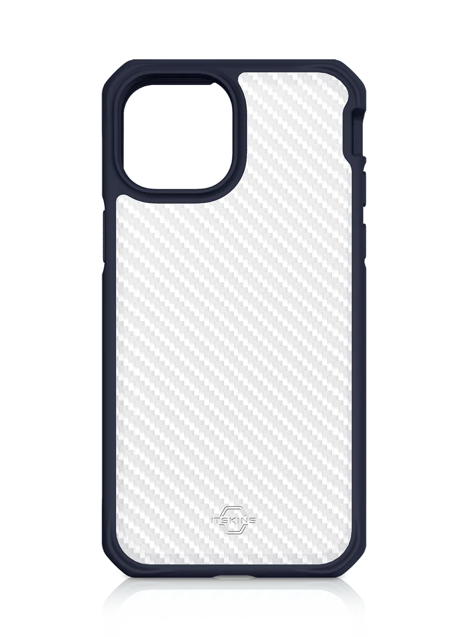 Itskins Hybrid Tek iPhone 13 Pro Max Case - Deep Blue And Transparent - Tashqila Itskins Hybrid Tek iPhone 13 Pro Max Case - Deep Blue And Transparent - Tashqila